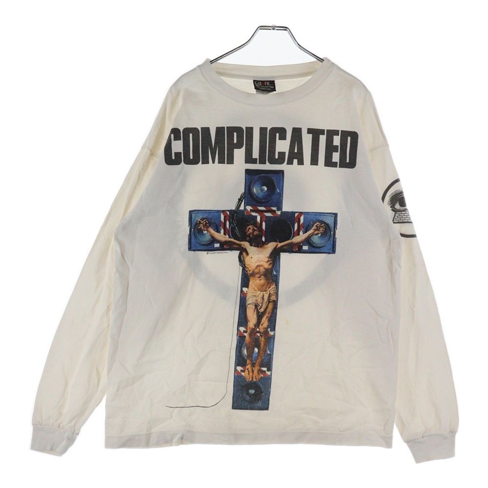 SAINT MICHAEL セントマイケル 23AW×河村康輔 COMPLICATED PRINT S S TEE フロントプリント 長袖カットソー Tシャツ ホワイト SM-A23-0000-C19