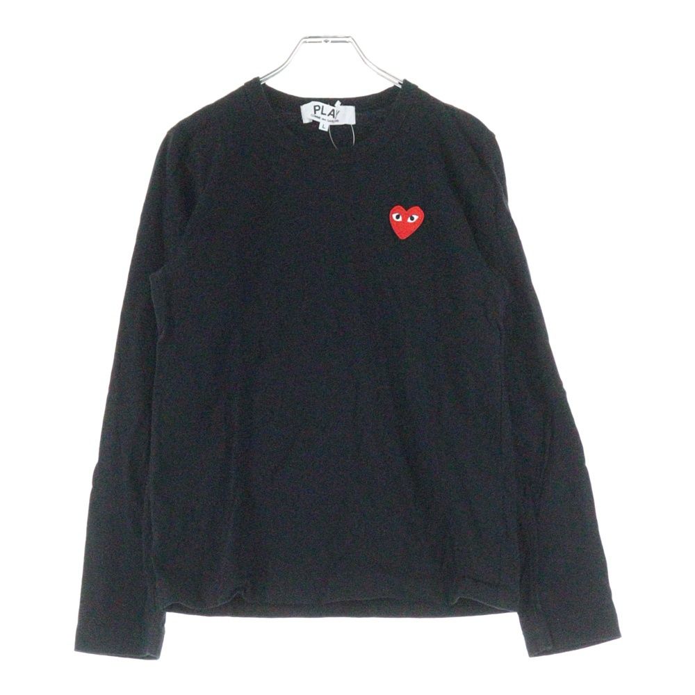PLAY COMME des GARCONS プレイコムデギャルソン L S T-Shirt ロゴ刺繍 長袖Tシャツ ロンT ブラック AZ-T117