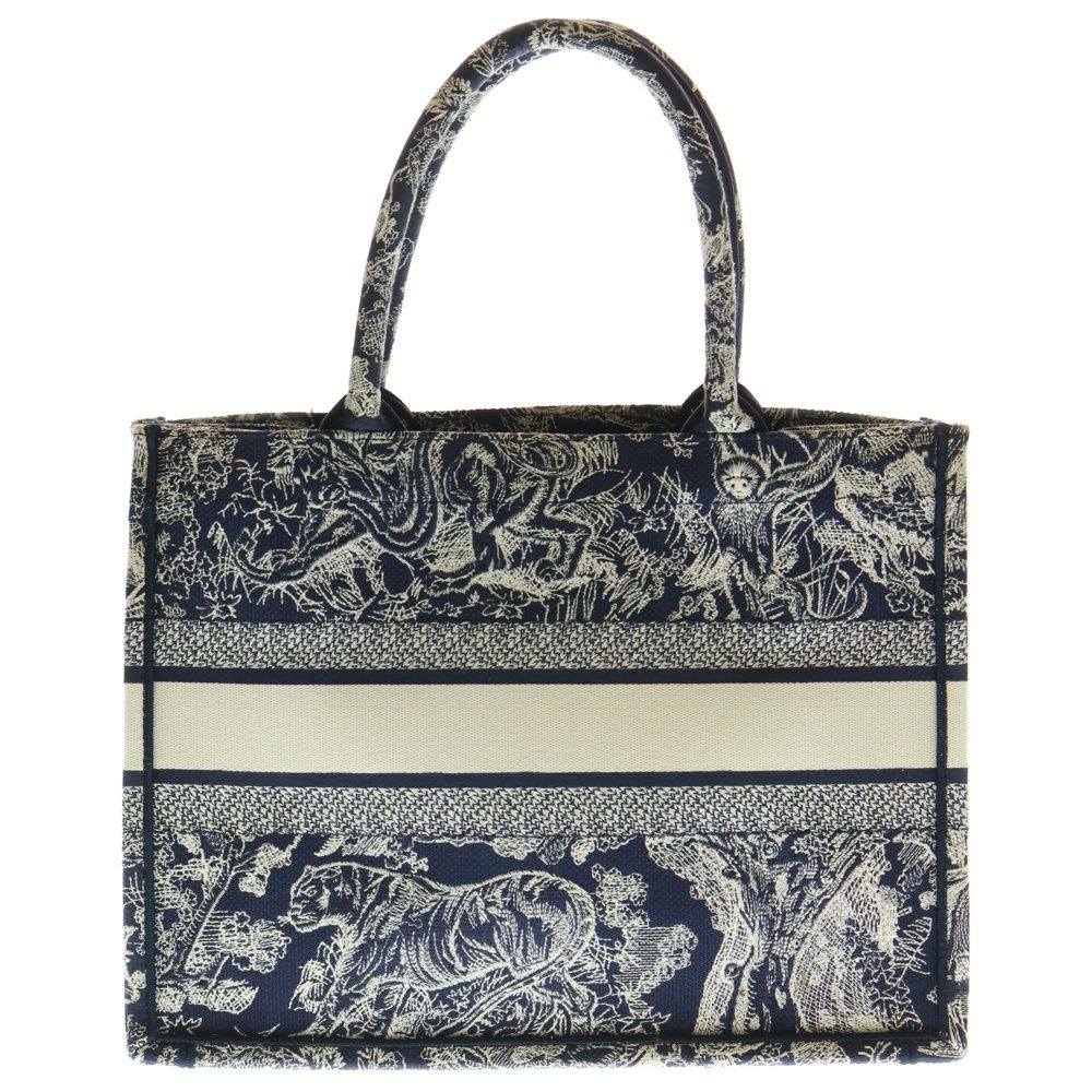 Christian Dior クリスチャンディオール ブックトート トワルドジュイ トートバッグ ハンドバッグ ネイビー キャンバス