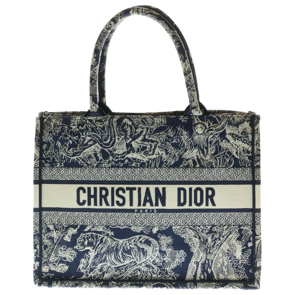 Christian Dior クリスチャンディオール ブックトート トワルドジュイ トートバッグ ハンドバッグ ネイビー キャンバス