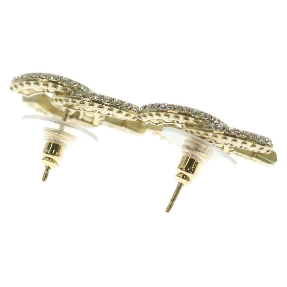 CHANEL シャネル ココマーク ラインストーン付ピアス ゴールド GP B25C