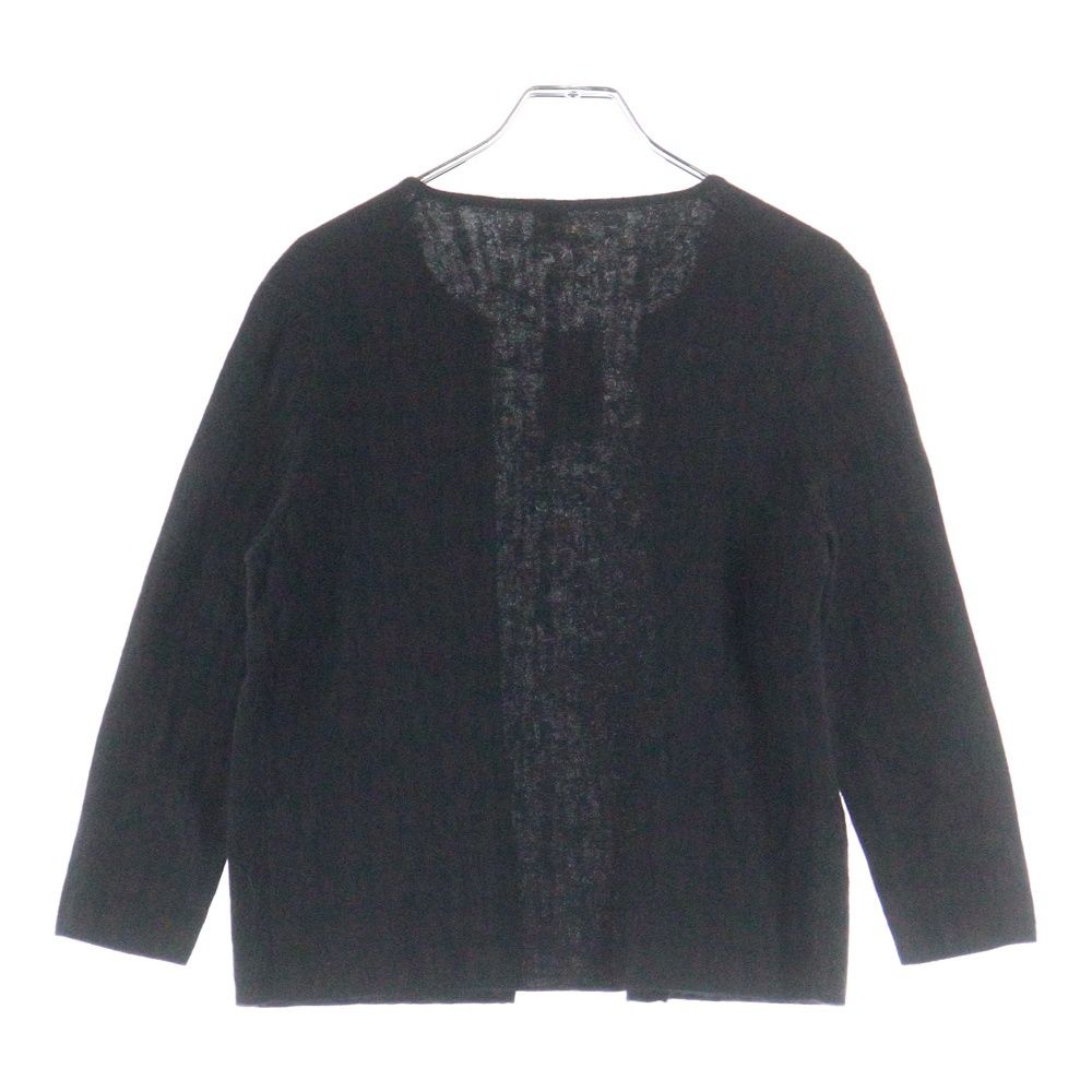 HERMES エルメス Hロゴ総柄ジャガード カシミヤ クルーネック ニット カーディガン ブラウン レディース