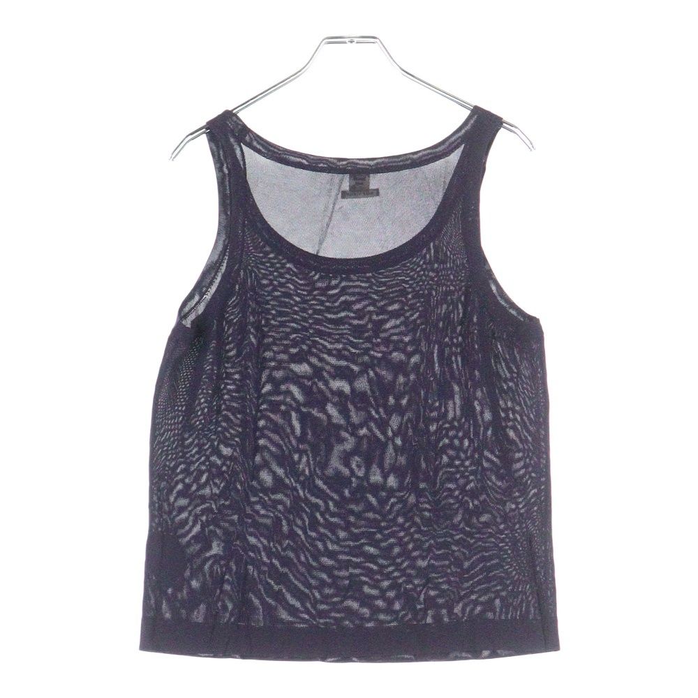 HERMES エルメス ビスコース レーヨンニット ノースリーブ タンクトップ カットソー トップス パープル レディース