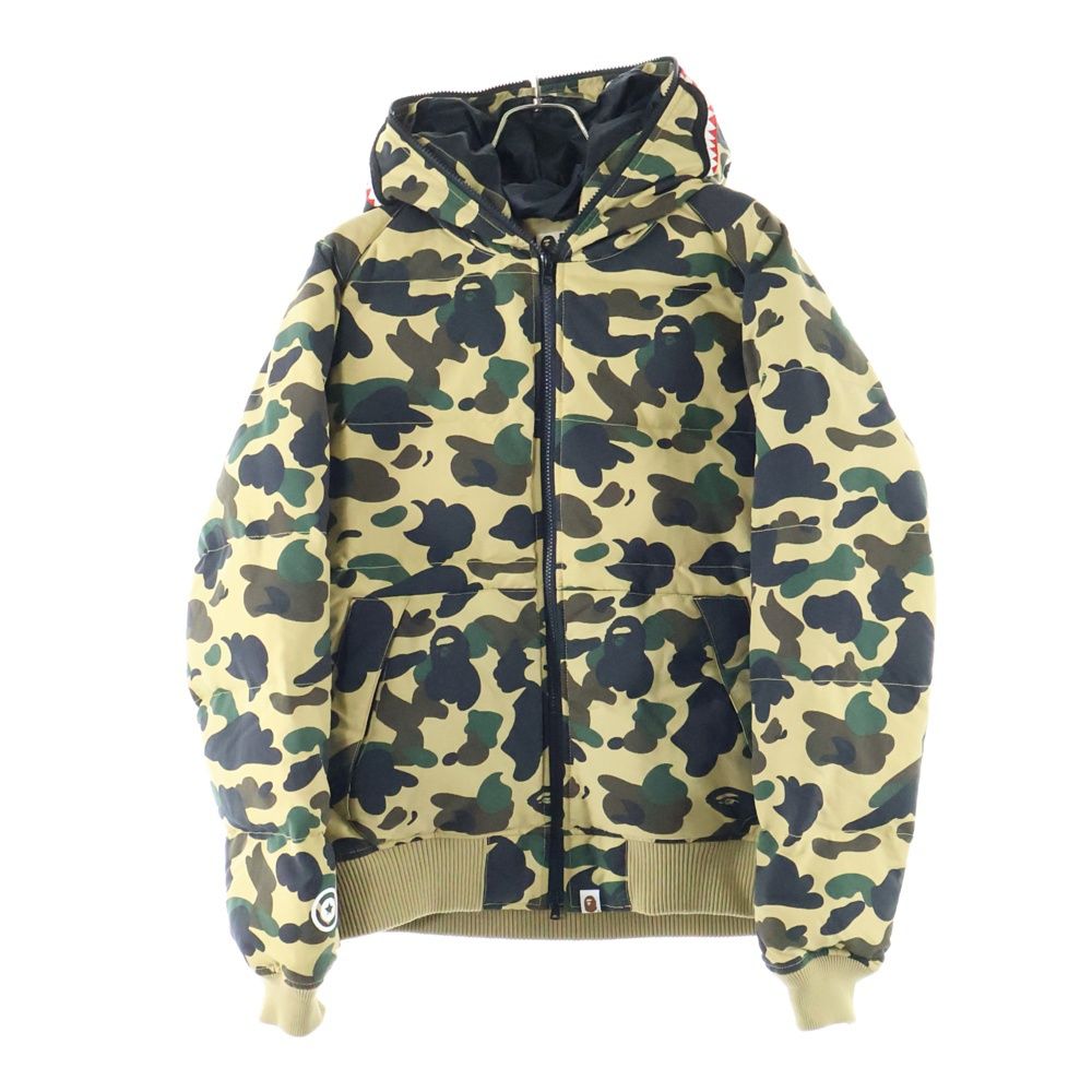 bape ダウンジャケットカモ柄 A BATHING APE (アベイシングエイプ) CAMO SHARK ABCカモ柄 総柄