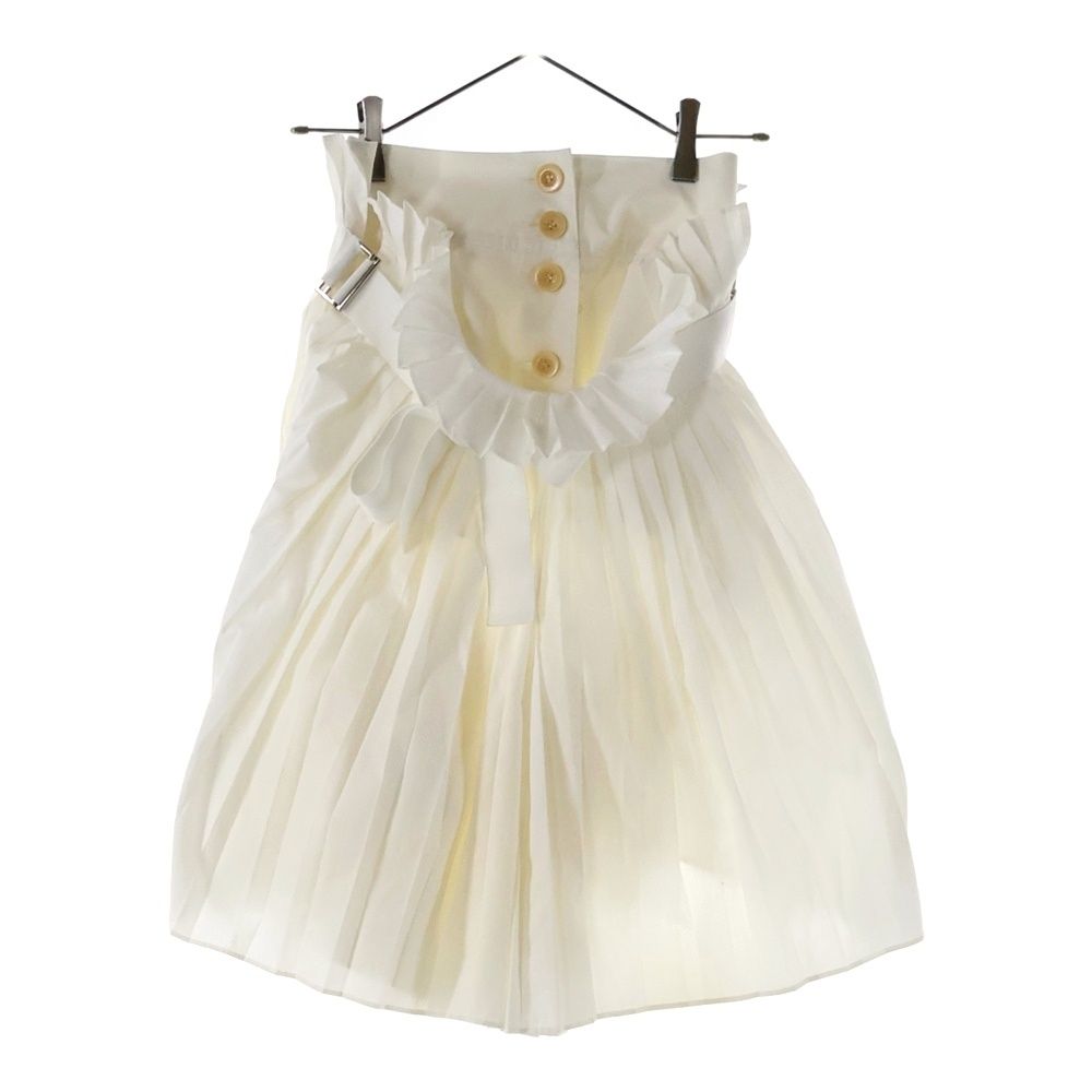 Sacai サカイ プリーツ ラップデザイン レイヤード ミディアム フ スカート ホワイト レディース 16ー02586