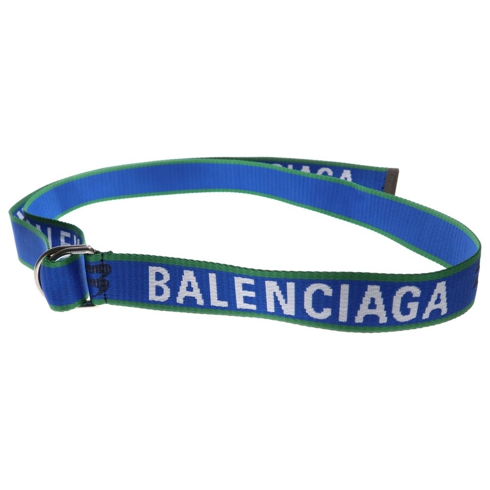 BALENCIAGA バレンシアガ ガチャベルト ブルー×グリーン シルバー金具