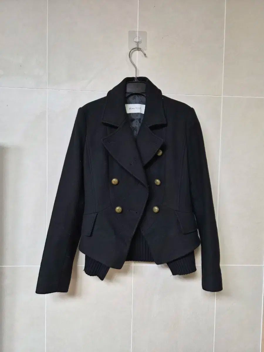 BEAN POLE ビーンポール ブラック ダブル ボタン ジャケット 90