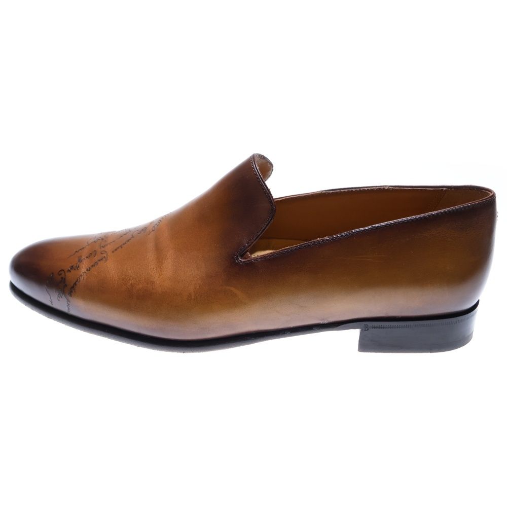 未使用 Berluti ローファー カリグラフィ ブラウン ドレスシューズ Berluti ベルルッティ CURSIVE GALET カーシヴ ガレ カリグラフィ