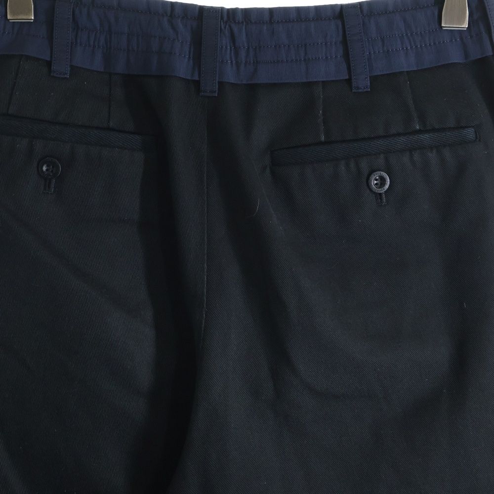 Sacai (サカイ) 21AW チノグログランワイドテーパードパンツ ブラック