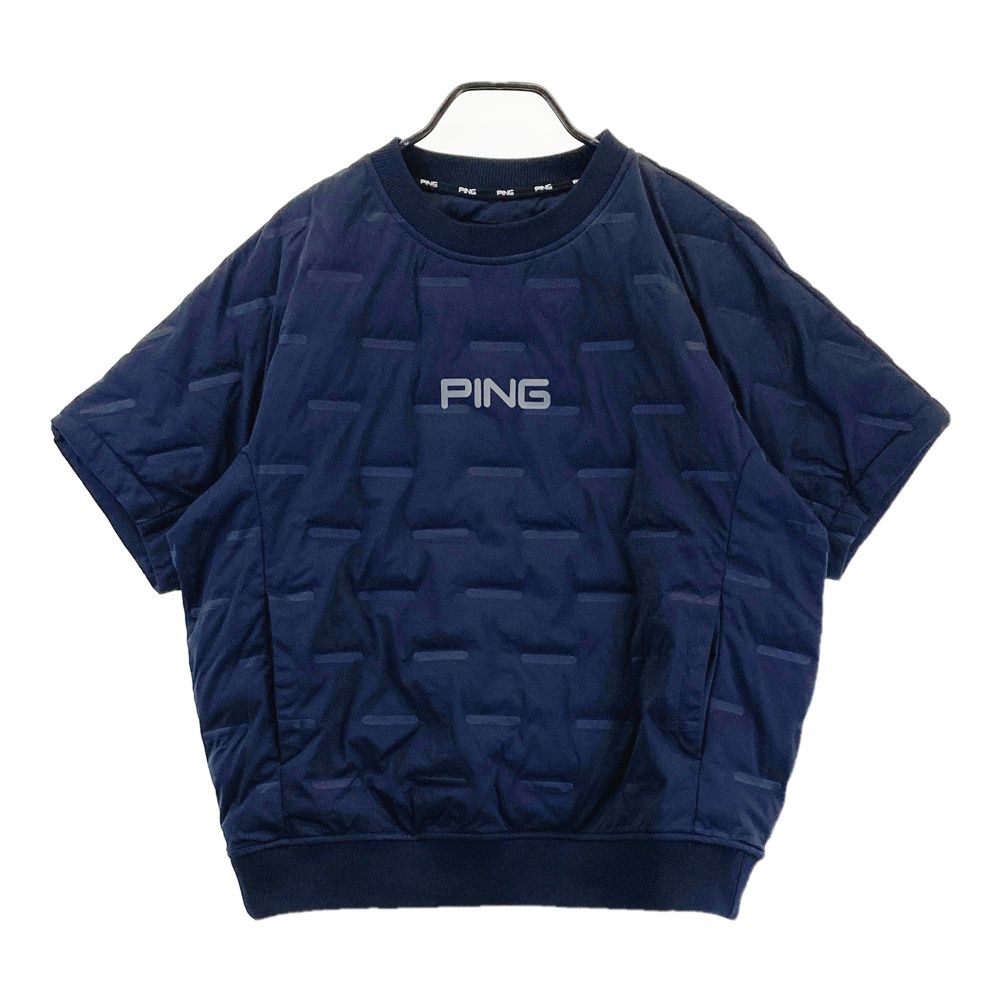 サイズ M PING ピン 中綿 半袖ブルゾン 総柄 ネイビー系 240101533633 ゴルフウェア メンズ ストスト