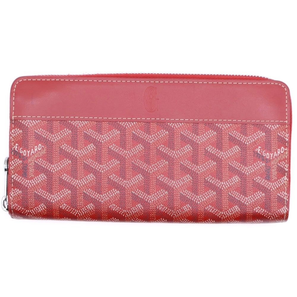 GOYARD ゴヤール ゴヤール マティニョン ラウンドファスナー長財布 ボルドー PVC×レザー 箱 紙袋 冊子
