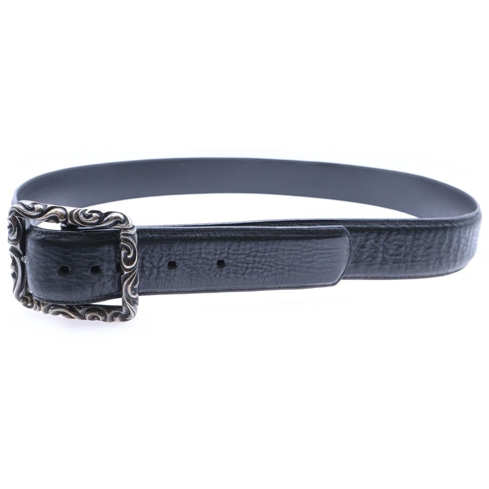 CHROME HEARTS クロムハーツ BLT SCRLREC レクタングルスクロール レザーベルト ブラック