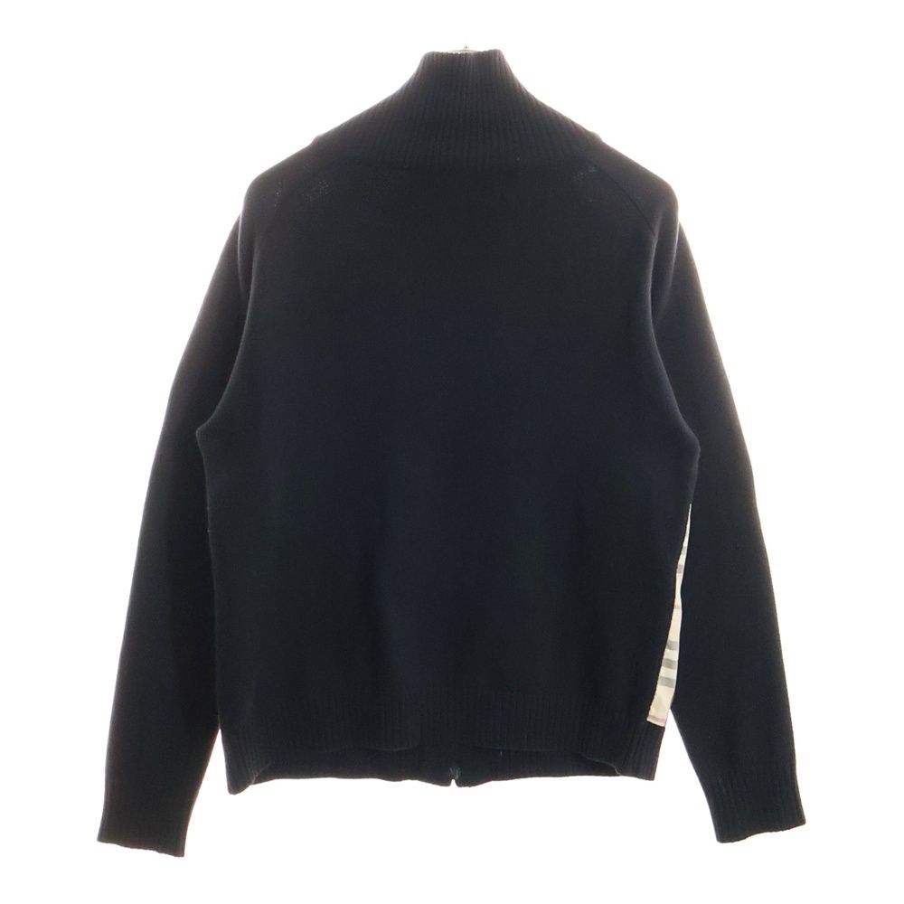 BURBERRY BLACK LABEL バーバリー ブラックレーベル ノバチェック柄 切り替え ドライバーズ ジップアップ ニット ジャケット ベージュ ブラック BMT52-950