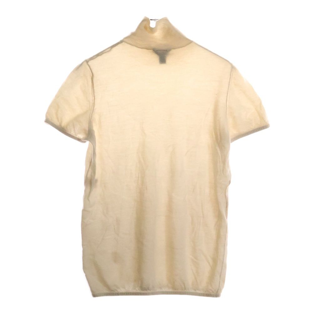 LOUIS VUITTON ルイヴィトン 08AW LVワッペンロゴ カシミヤ タートルネック プルオーバー 半袖ニット セーター アイボリー レディース RW082W WNKS06MOD