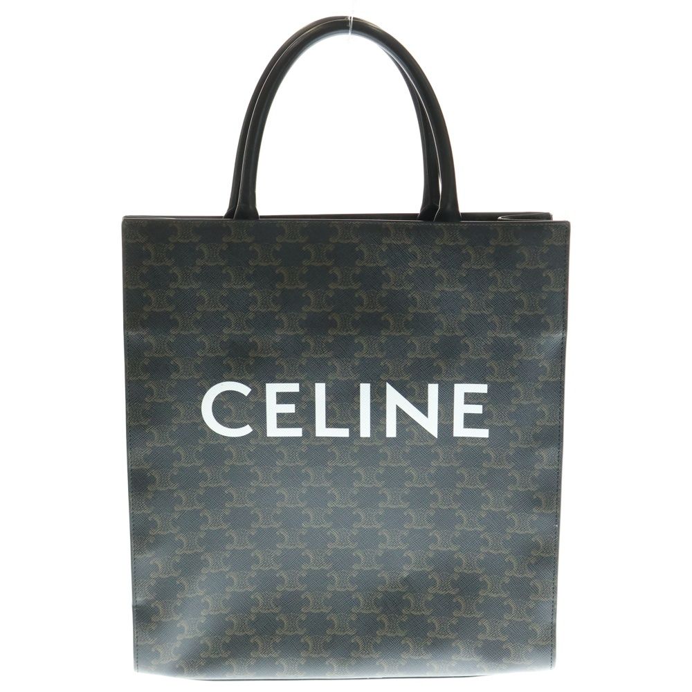 CELINE セリーヌ トリオンフ ミディアム バーティカルカバ 2WAYバッグ トートバッグ ハンドバッグ ショルダーバッグ ブラック ゴールド金具 PVC