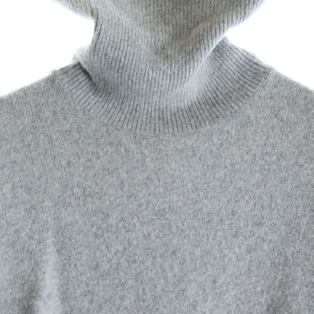  バーバリー 裾ロゴパッチ ステッチデザイン カシミヤ混 ウール タートルネック プルオーバー 長袖ニット セーター グレー 8046230 ニット セーター トップス