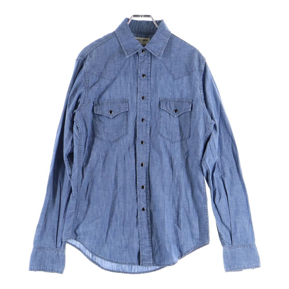 SAINT LAURENT PARIS サンローランパリ ウエスタン デニム長袖シャツ インディゴ 597059