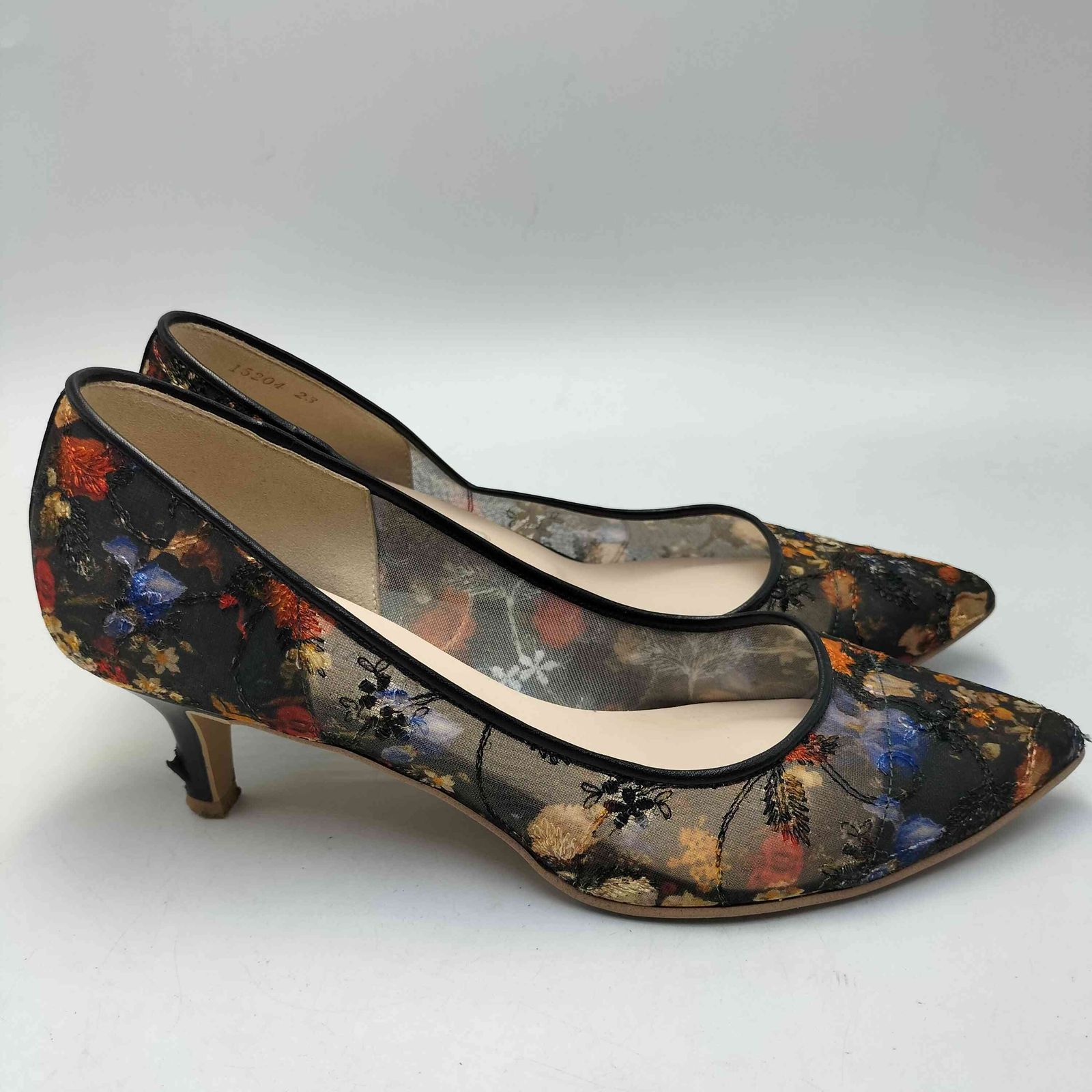 【美品！】DIANA ダイアナ 絵画シリーズ パンプス 花柄レース 23 美品！】DIANA ダイアナ 絵画シリーズ パンプス 花柄レース 23