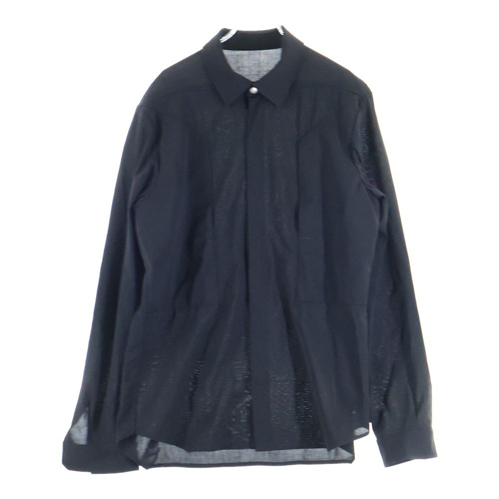 Rick Owens リックオウエンス 24SS LIDO Fog Pocket Outer Shirts LIDO期 フォグポケットアウターシャツ ボタンダウンバックストラップ長袖シャツ RU01D3237-WL ブラック