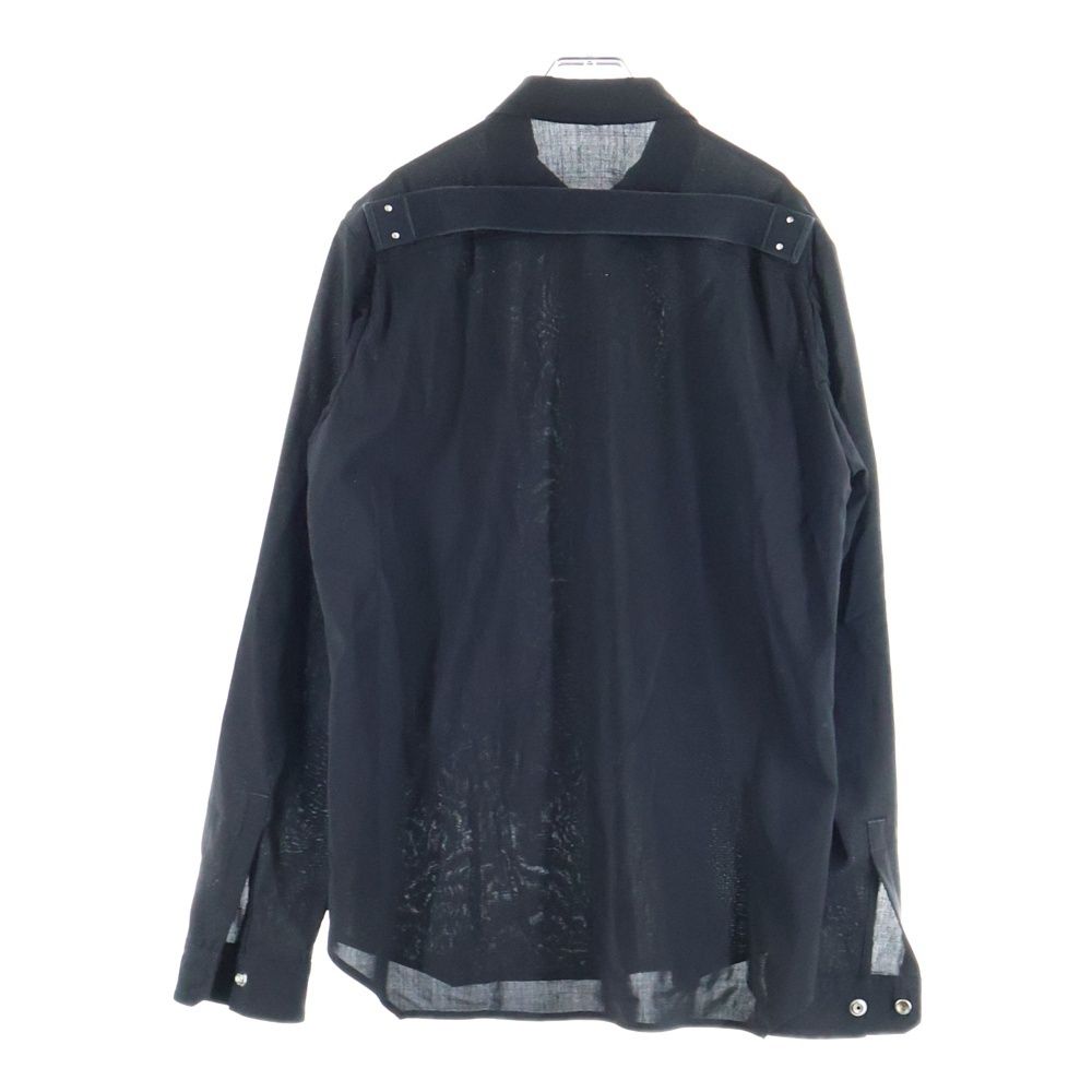 Rick Owens リックオウエンス 24 SS LIDO Fog Pocket Outer Shirts LIDO期 フォグポケットアウターシャツ ボタンダウンバックストラップ長袖シャツ -WL ブラック