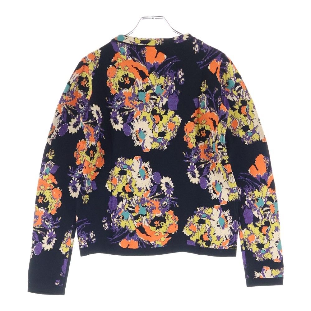 ETRO エトロ 17SS フラワー総柄ジャガード レーヨン クルーネック プルオーバー 長袖ニット セーター ブラック オレンジ 172-15619-9257