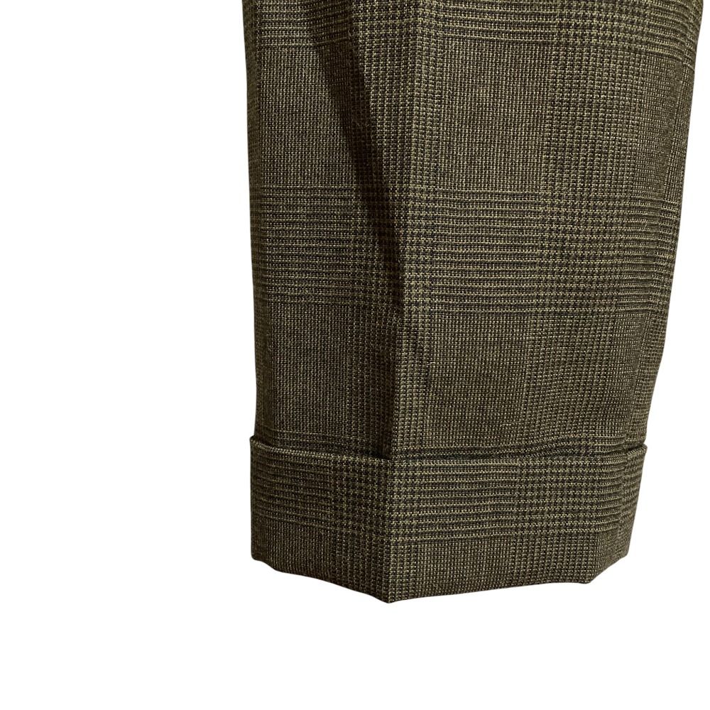 MARGARET HOWELL マーガレットハウエル フォックスブラザーズ コラボ グレンチェック パンツ スラックス サイズ1 カーキ グレー レディース 古着 GINKGOPHARMACY_COM