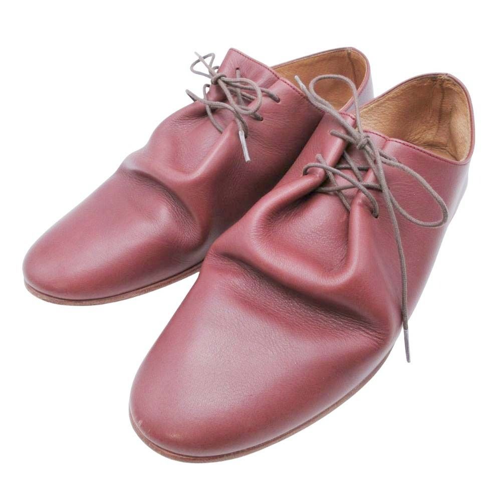 que キュー nost ノスト レザー レースアップ シューズ 靴 スリッポン バブーシュ M 26.0～26.5cm 茶 ブラウン メンズ 古着