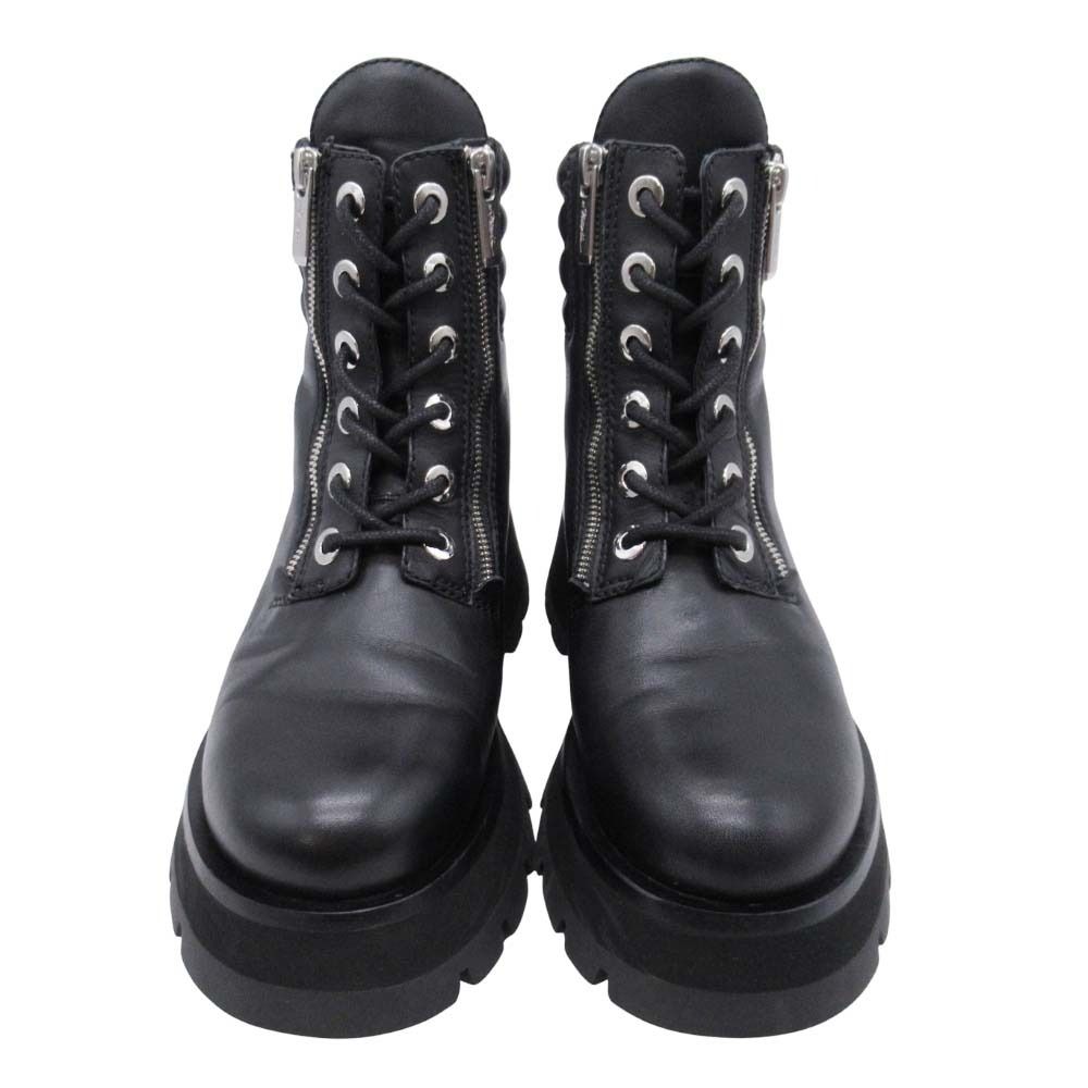 3.1 Phillip Lim スリーワンフィリップリム KATE ラグソール ダブルジップ ブーツ 厚底 シューズ 靴 37 24.0 cm 黒 ブラック レディース 古着