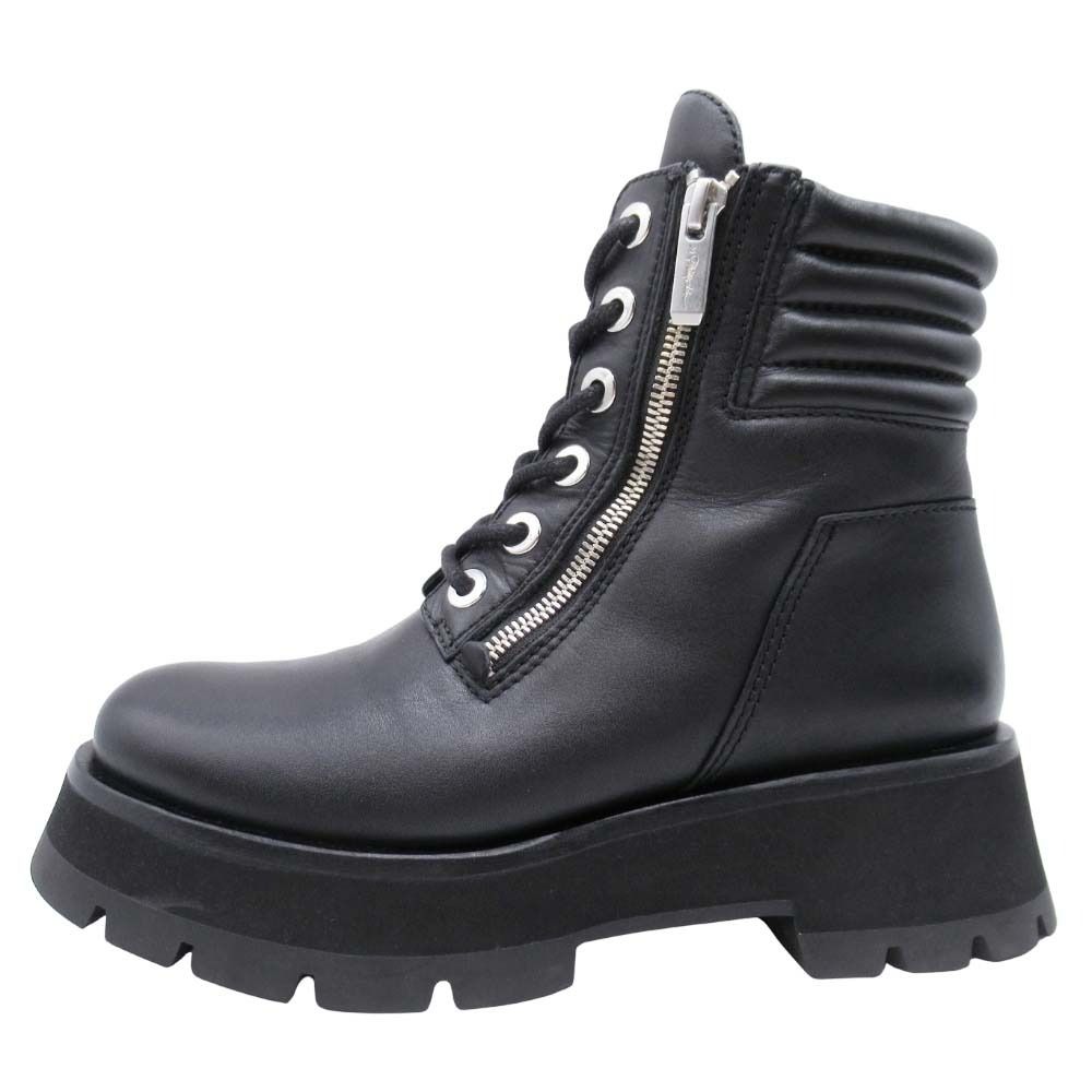 3.1 Phillip Lim スリーワンフィリップリム KATE ラグソール ダブルジップ ブーツ 厚底 シューズ 靴 37 24.0 cm 黒 ブラック レディース 古着