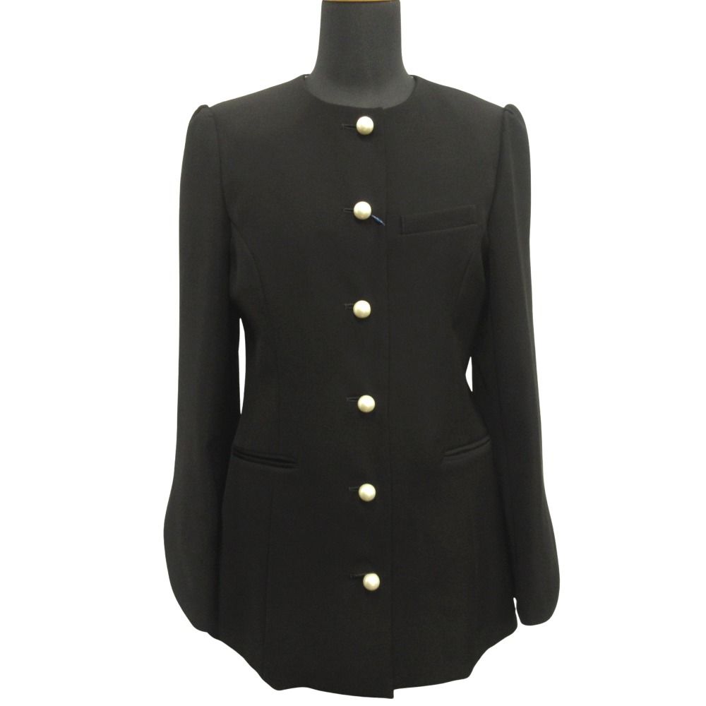 22ss BORDERS at BALCONY ボーダーズアットバルコニー ROUND SLIT SLEEVE JACKET ジャケット ブルゾン 36 黒 ブラック レディース 古着