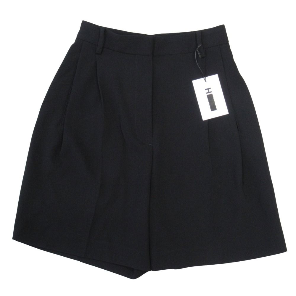 23SS H BEAUTY-YOUTH エイチ ビューティー&ユース ダブルクロス ショート パンツ サイズS 黒 ブラック レディース 古着