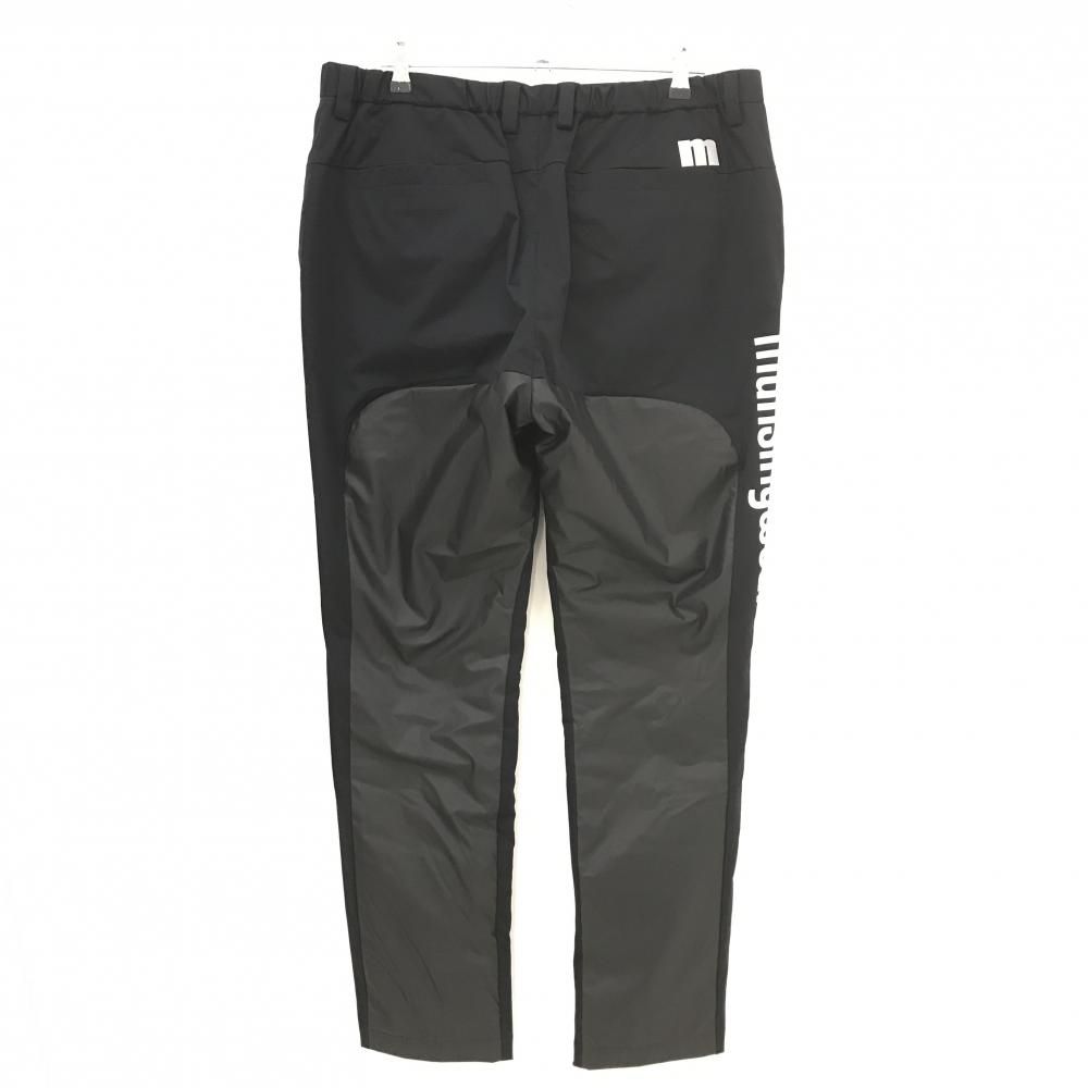 超 マンシングウェア 中綿異素材パンツ 黒×白 サイドロゴ メンズ 95-100 ゴルフウェア モデル Munsingwear