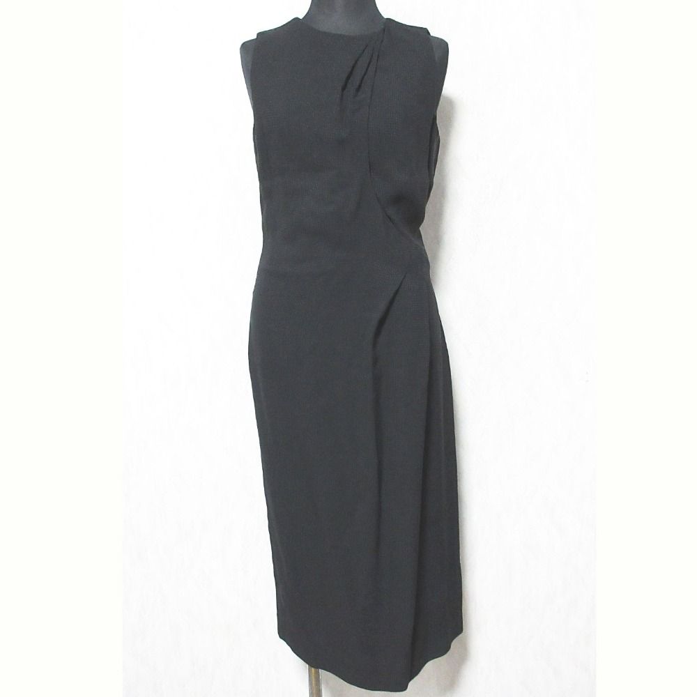 GIORGIO ARMANI ジョルジオアルマーニ ノースリーブ ドレス ワンピース サイズ38 ブラック レディース 古着