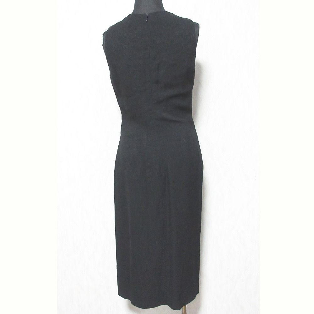 GIORGIO ARMANI ジョルジオアルマーニ ノースリーブ ドレス ワンピース サイズ38 ブラック レディース 古着