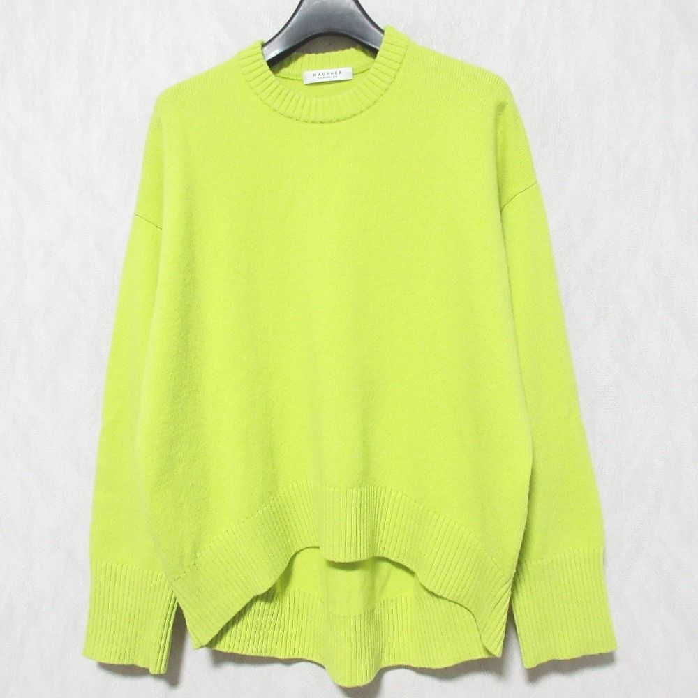 マカフィー＊ラムカシミヤ クルーネックプルオーバーニット＊イエロー セール】 ラムカシミヤ クルーネックプルオーバー （ニット・セーター