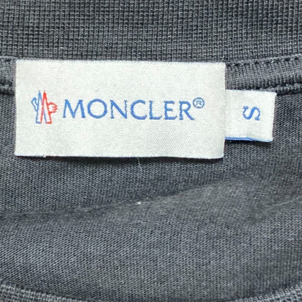 MONCLER モンクレール メッセージペイント 半袖 Tシャツ サイズS ブラック レディース 古着 GINKGOPHARMACY_COM