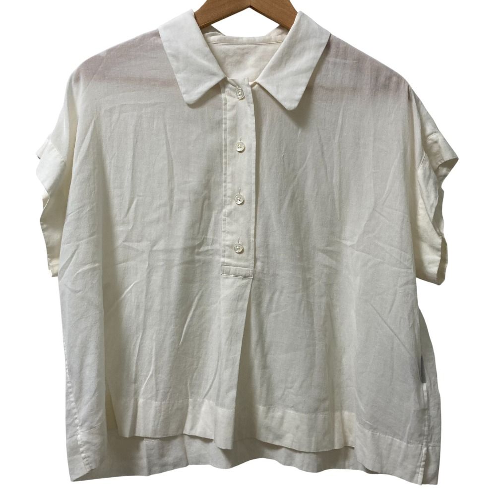 25 SS MHL HOWELL マーガレットハウエル COTTON CHIFFON SHIRT シャツ サイズ1 アイボリー レディース 古着