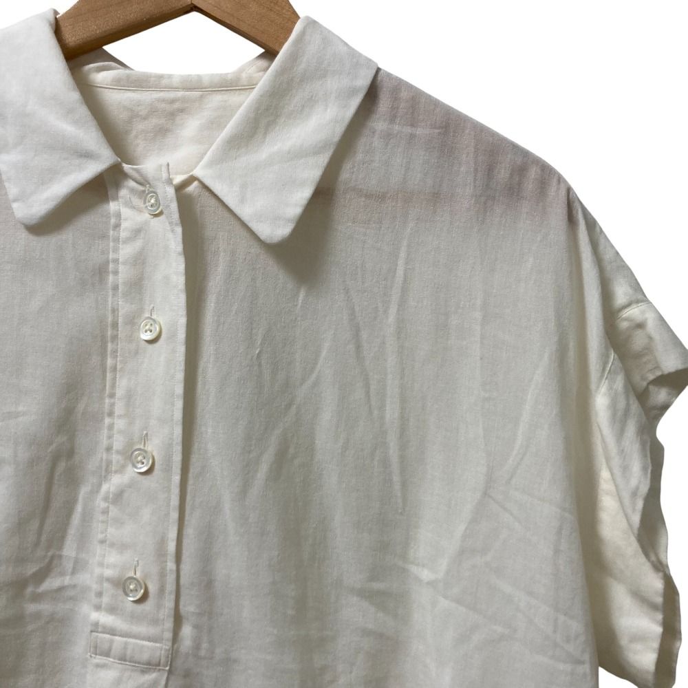 25SS MHL. MARGARET HOWELL マーガレットハウエル COTTON CHIFFON SHIRT シャツ サイズ1 アイボリー レディース 古着