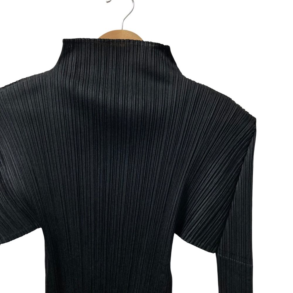 PLEATS PLEASE ISSEY MIYAKE プリーツプリーズ イッセイミヤケ ハイネック ロングスリーブ カットソー PP05-JK005 3 ブラック レディース 古着