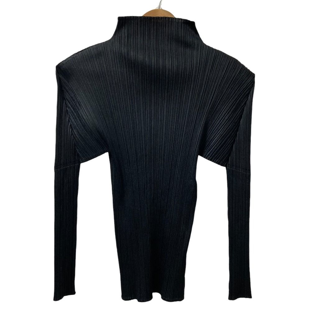 PLEATS PLEASE ISSEY MIYAKE プリーツプリーズ イッセイミヤケ ハイネック ロングスリーブ カットソー PP05-JK005 3 ブラック レディース 古着