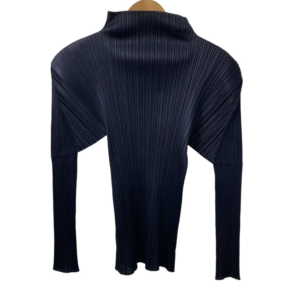 PLEATS PLEASE ISSEY MIYAKE プリーツプリーズ イッセイミヤケ ハイネック ロングスリーブ カットソー PP05-JK005 3 ネイビー レディース 古着