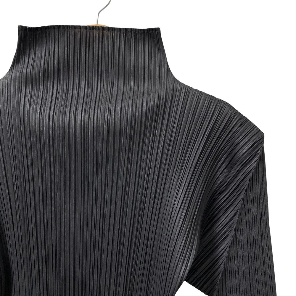 PLEATS PLEASE ISSEY MIYAKE プリーツプリーズ イッセイミヤケ ハイネック ロングスリーブ カットソー PP04-JK604 3 グレー レディース 古着