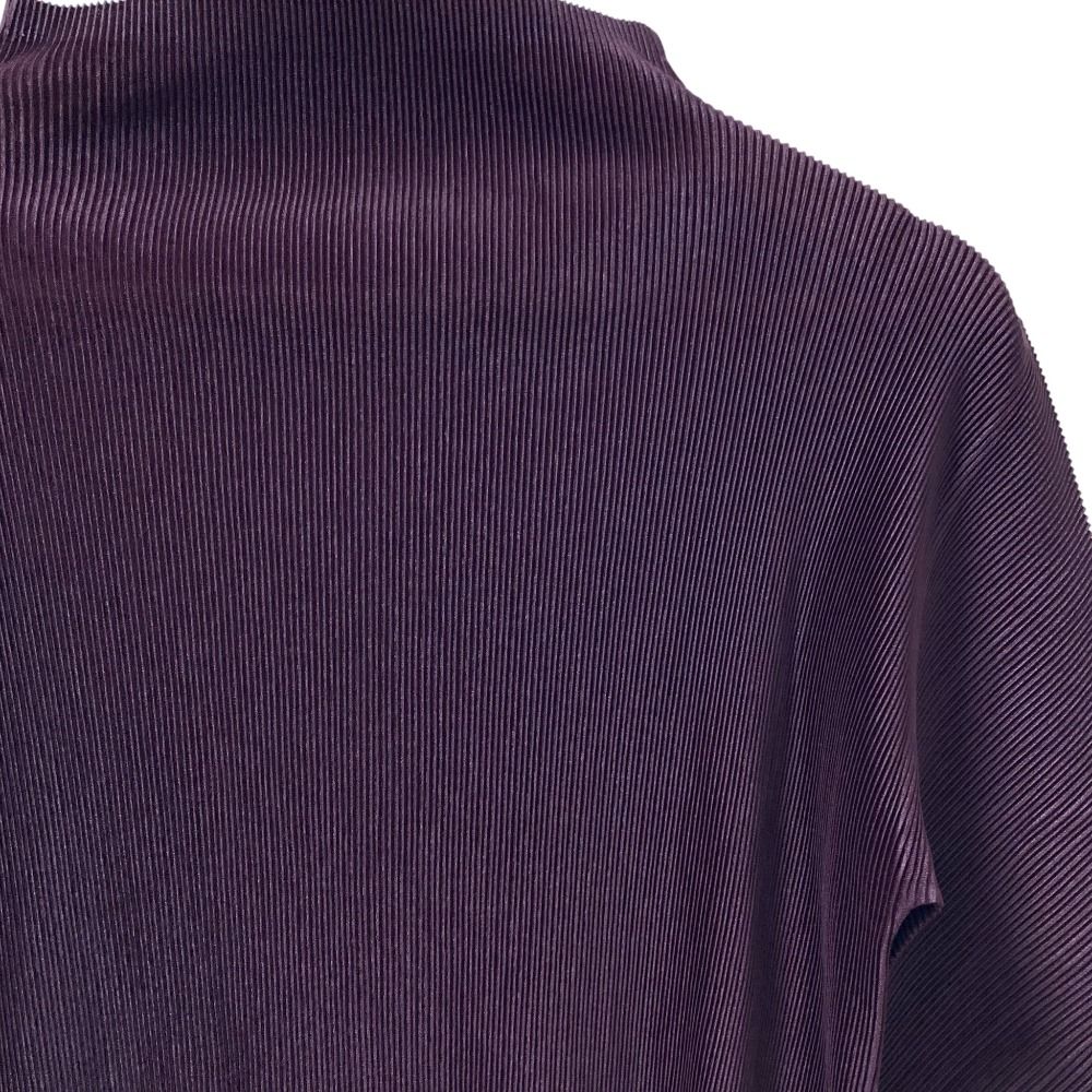 PLEATS PLEASE ISSEY MIYAKE プリーツプリーズ イッセイミヤケ ボトルネック ハーフスリーブ カットソー PP53FK323 3 ボルドー レディース 古着