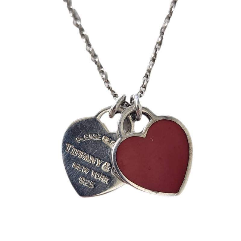 TIFFANY ティファニー ネックレス リターントゥ ミニ ダブルハートタグ SV925 全長45cm ジュエリー 32511K139