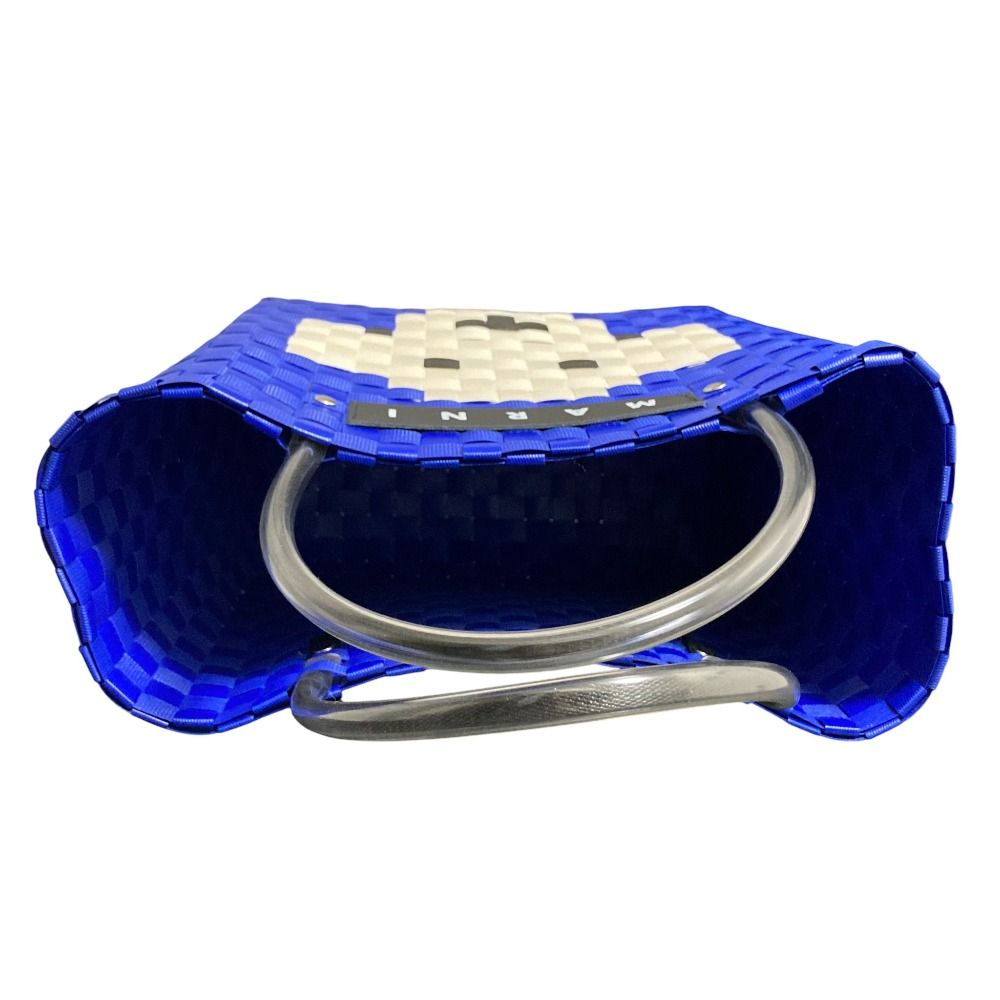 安い！かわいい！ MARNI マルニ マーケット コニャック クリームドッグ アニマルバスケット かごバッグ ブルー レディース 古着 送料無料も!