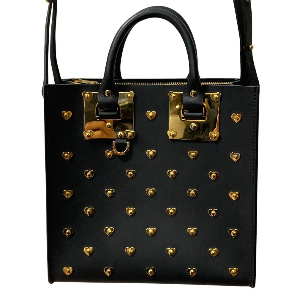 SOPHIE HULME ソフィーヒュルム アルビオン スクエアトートバッグ ブラック×ゴールド レディース 古着