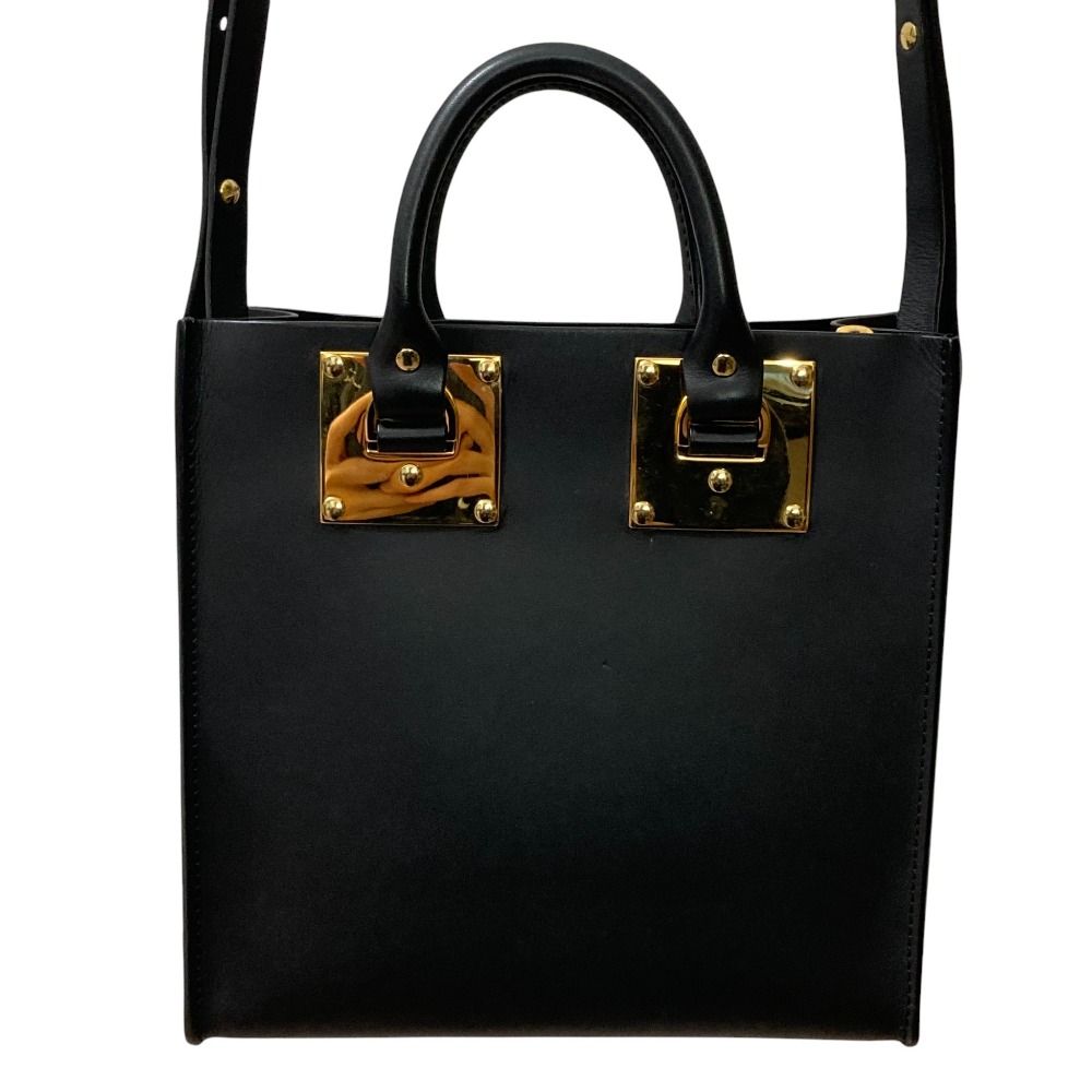 SOPHIE HULME ソフィーヒュルム アルビオン スクエアトートバッグ ブラック×ゴールド レディース 古着