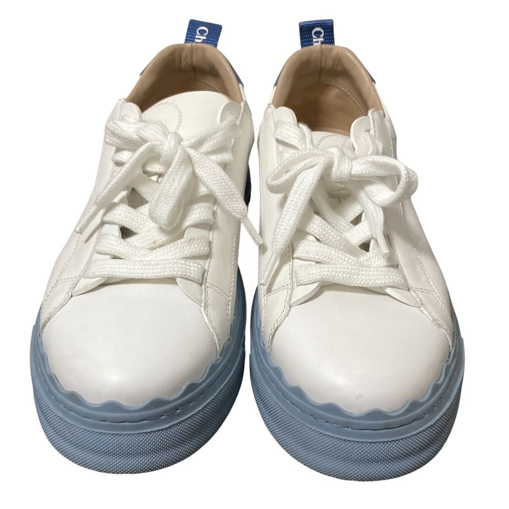 Chloe クロエ LAUREN ローカット レザースニーカー サイズ38 約24 cm ホワイト レディース 古着