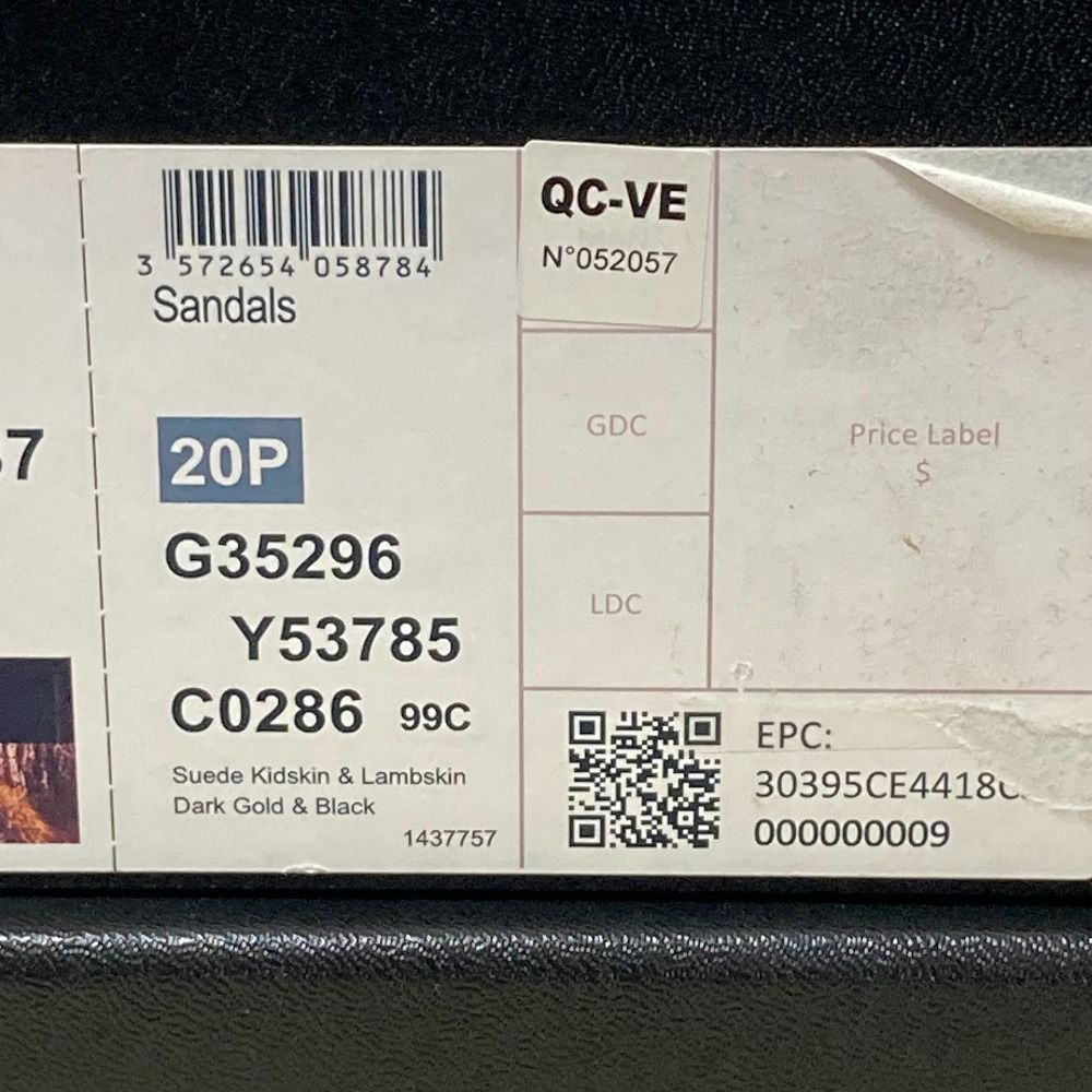  CHANEL シャネル スウェードレザー アンクルストラップ リボンサンダル G 35296 サイズ37 約23.5 cm ブラック レディース 古着 サンダル サンダル ミュール