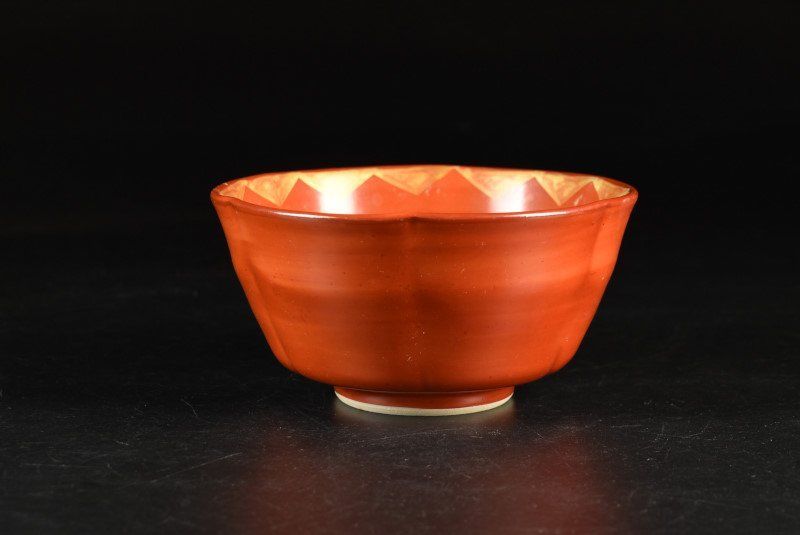 蔵C9912p】魯山人写 金襴手輪花赤鉢 向付 祥山作 五客 美食道楽 - メルカリ